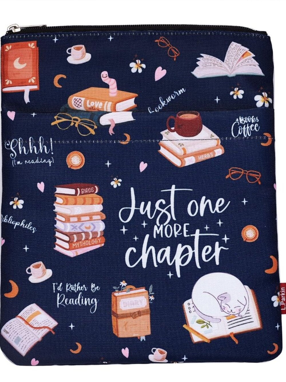 Just One More Chapter - Waterproof Book Sleeve with Zipper & Front Pocket | 11x8